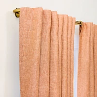 Open Box: MTO European Linen Curtain w/ Blackout, Terracotta Melange, 42 wide x 91 long