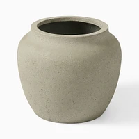 Ronan Ficonstone Indoor/Outdoor Planter, Medium, 16"D x 17"H, Frost Gray