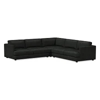 Haven 106" Multi Seat 3-Piece L-Shaped Sectional, Standard Depth, Saddle Leather, Nut