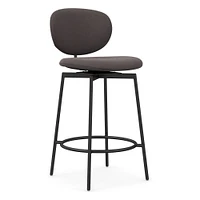 Flynn Counter Stool, Poly, Twill, Alabaster, Dark Bronze