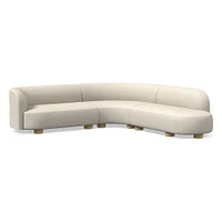 Laurent 122.5" 2-Piece Bumper Sofa, Left-Arm 2 Seater Right-Arm Performance Yarn Dyed Linen Weave, Alabaster, Blonde