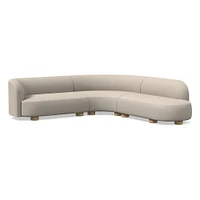 Laurent 122.5" 2-Piece Bumper Sofa, Left-Arm 2 Seater Right-Arm Performance Yarn Dyed Linen Weave, Alabaster, Blonde