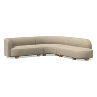 Laurent 122.5" 2-Piece Bumper Sofa, Left-Arm 2 Seater Right-Arm Performance Yarn Dyed Linen Weave, Alabaster, Blonde