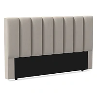 Emmett Vertical Tufting, Headboard, Queen, YDLW, Alabaster, No-Show Leg