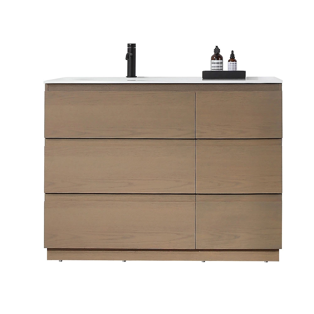 Oakley Single Bathroom Vanity, 42" Wide, Charcoal