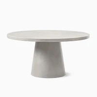 Concrete Pedestal Outdoor 32 Round Dining Table, Gray