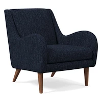 Sebastian Chair, Poly , Yarn Dyed Linen Weave, Alabaster, Pecan