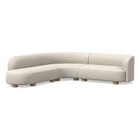 Laurent 122.5" 2-Piece Bumper Sofa, Left-Arm 2 Seater Right-Arm Performance Yarn Dyed Linen Weave, Alabaster, Blonde