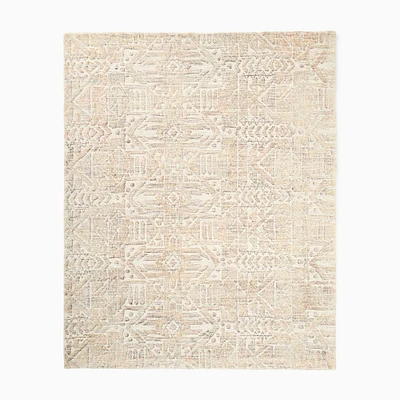 Chip & Dent: Hieroglyph Tufted Wool Rug, 5x8, Slate