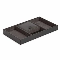 Blake Valet Tray, Leather, Gray