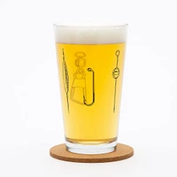 Bee Pint Glass Black