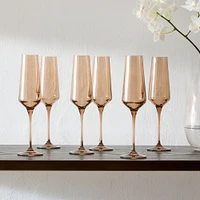 Champagne Flute Set of 6, Mixed