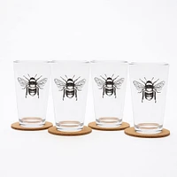 Bee Pint Glass Black