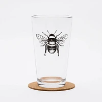 Bee Pint Glass Black