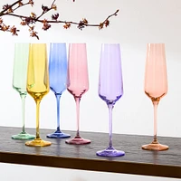 Champagne Flute Set of 6, Mixed