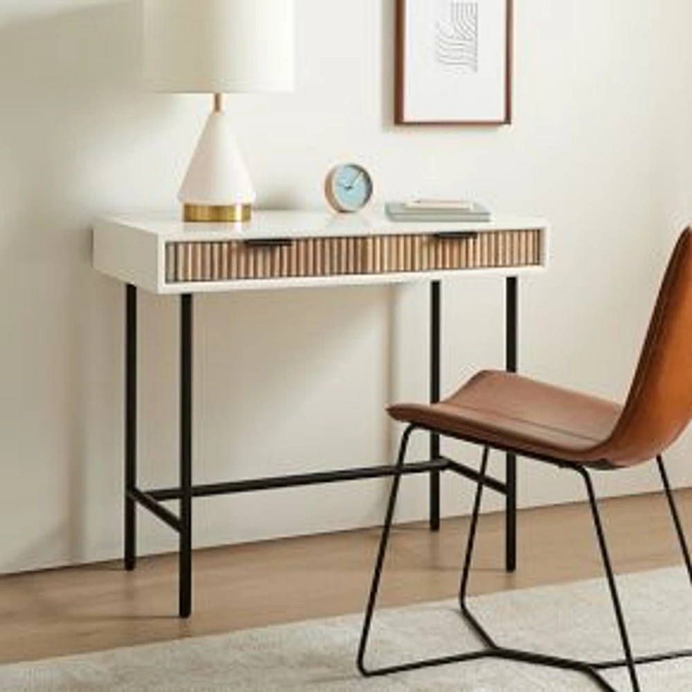 Quinn Mini Desk, Rubberwood, Dark Bronze