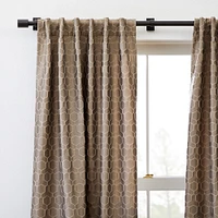 Honeycomb Jacquard Curtain, Pearl, 48"x84"