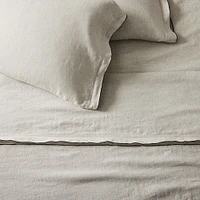 Euro Linen Merrow Edge Standard Set of 2 Pillowcase, White Black