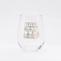 Bee Stemless Wine Glass Black