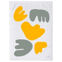 100 percent Deluxe Cotton and Screen Print Tea Towel Yellow