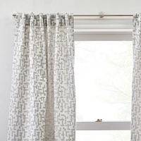 Maze Jacquard Curtain, Frost Gray, 48"x84", Set of 2