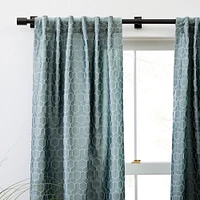 Honeycomb Jacquard Curtain, Pearl, 48"x84"