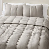 European Flax Linen Comforter, Twin White