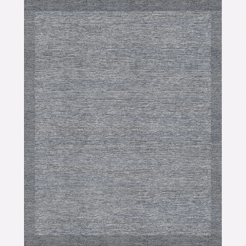 Marled Border Rug, 8x10, Pewter