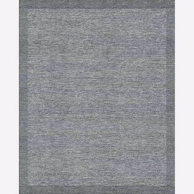 Marled Border Rug, 8x10, Pewter