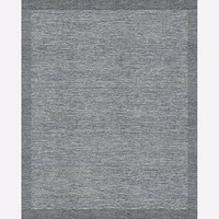 Marled Border Rug, 5x8, Pewter