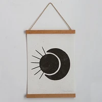 Sun Moon Terracotta Cream Wood Framed Wall Art, 11"x14"