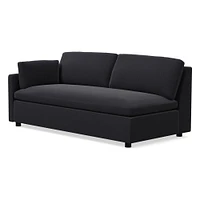 Open Box: Marin LA 75" Sofa, Down, Performance Velvet, Black, Concealed Support