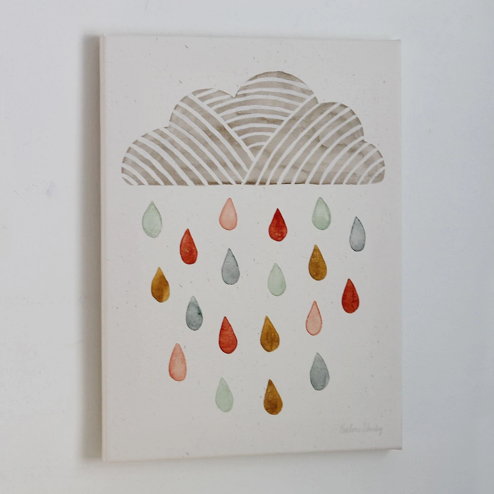 Rain Cloud Watercolor Wood Framed Wall Art, 11"x14"