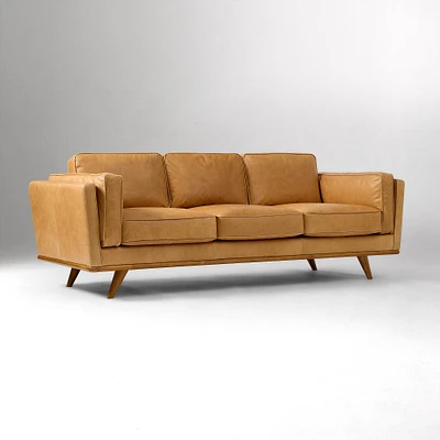 Zander 90" Sofa, Charme Leather, Tan, Almond
