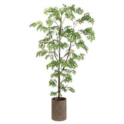 Faux Potted Wisteria Tree, 8', Green