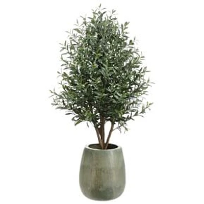 Faux Potted Olive Tree, 5', Green