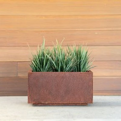 Veradek Corten Steel Cube Planter, 17"D x 18"H