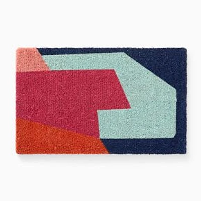 Angled Modern Form Doormat, 18"x30", Magenta