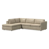 Harris 112" Right Multi-Seat 2-Piece Bumper Chaise Sleeper Sectional, Saddle Leather, Nut