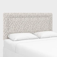 Upholstered Bordered Headboard, Queen, Performace Velvet, Dove Gray