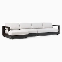 Telluride Aluminum Outdoor 145.5in 3 Piece Chaise Sectional, LA Sofa, Single, RA Chaise, Dark Bronze