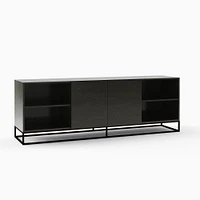 Greenpoint End Credenza, Dark Bronze, Natural Oak Veneer