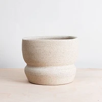 Asymmetrical Stoneware Planter Natural Medium