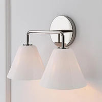 Sculptural 2-Light Sconce, Cone Mini, Clear, Chrome, 8"