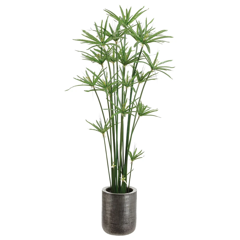 Faux Potted Cypress Grass Tree, 5', Green