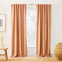 Open Box: MTO European Linen Curtain w/ Blackout, Terracotta Melange, 42 wide x 91 long