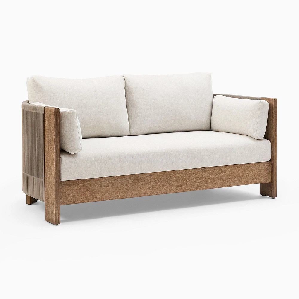 Porto Outdoor 66" Loveseat, Driftwood, Pearl Gray