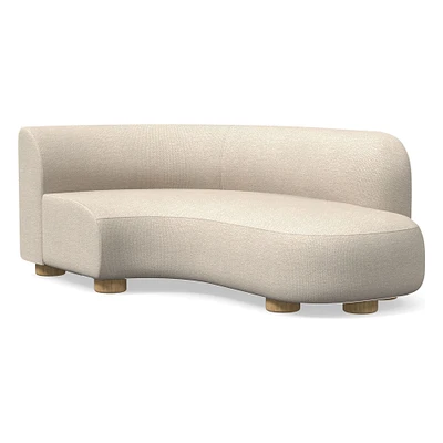 Chip & Dent: Laurent Right Arm Wedge Chaise, Yarn Dyed Boucle, Alabaster, Bld