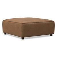 Remi Ottoman, Memory Foam, Leather, Old Saddle, Concealed Support