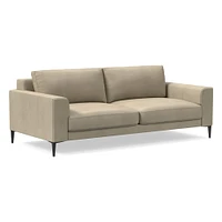 Harper 86" Sofa, Saddle Leather, Nut, Dark Bronze